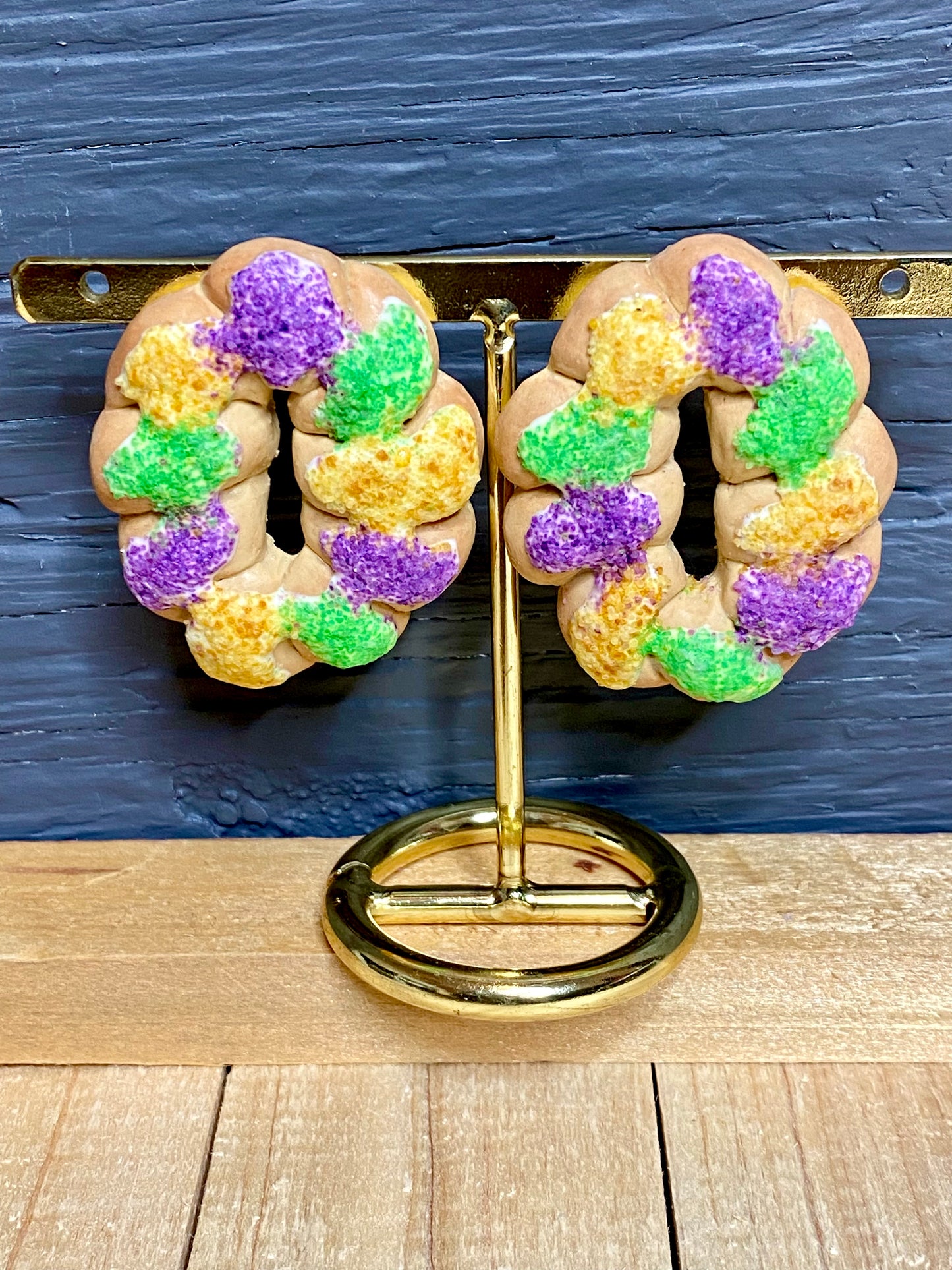 King Cake Stud Earrings- PREORDER