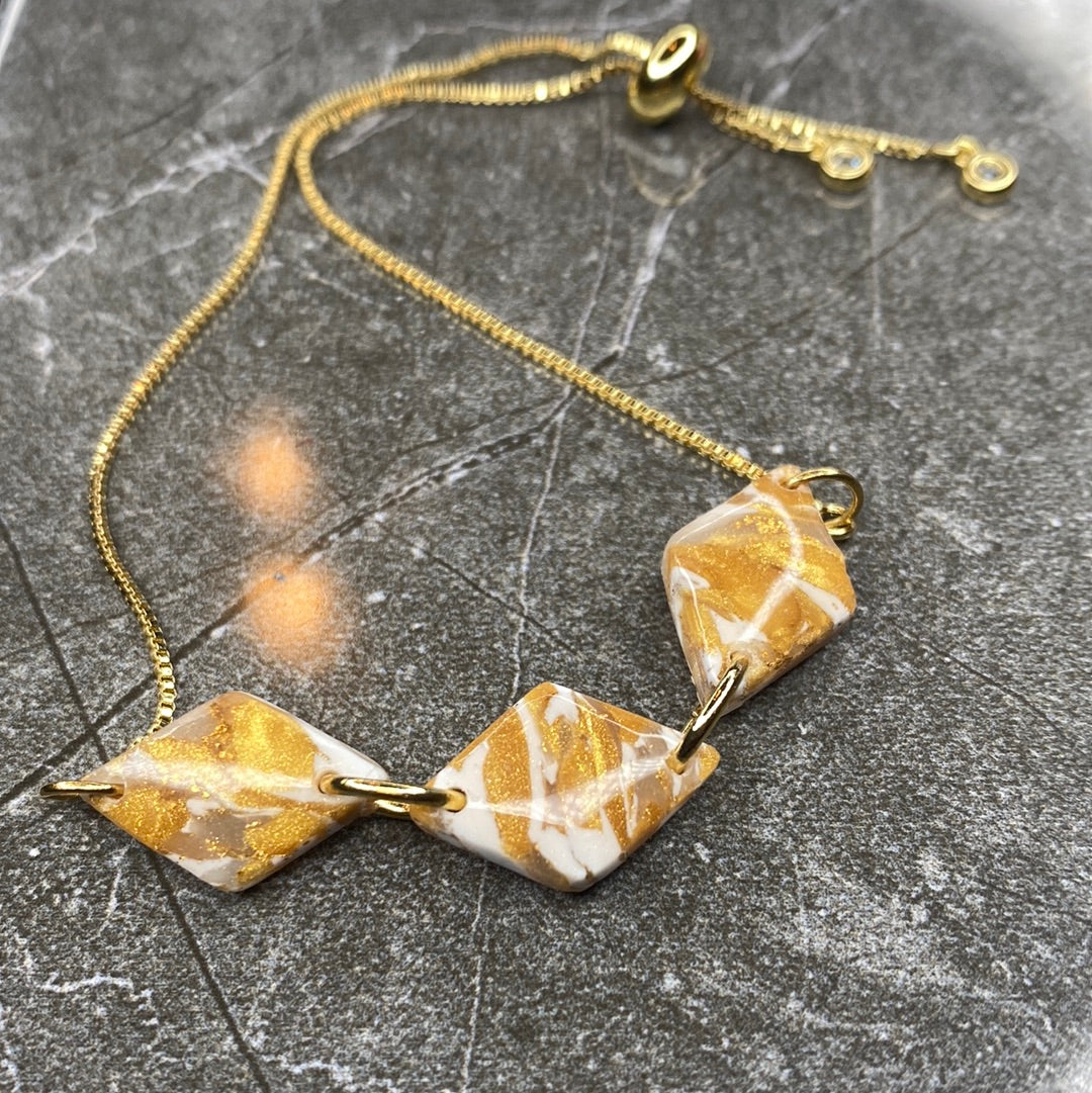 Golden Hour Charm Bracelet (diamond shaped)