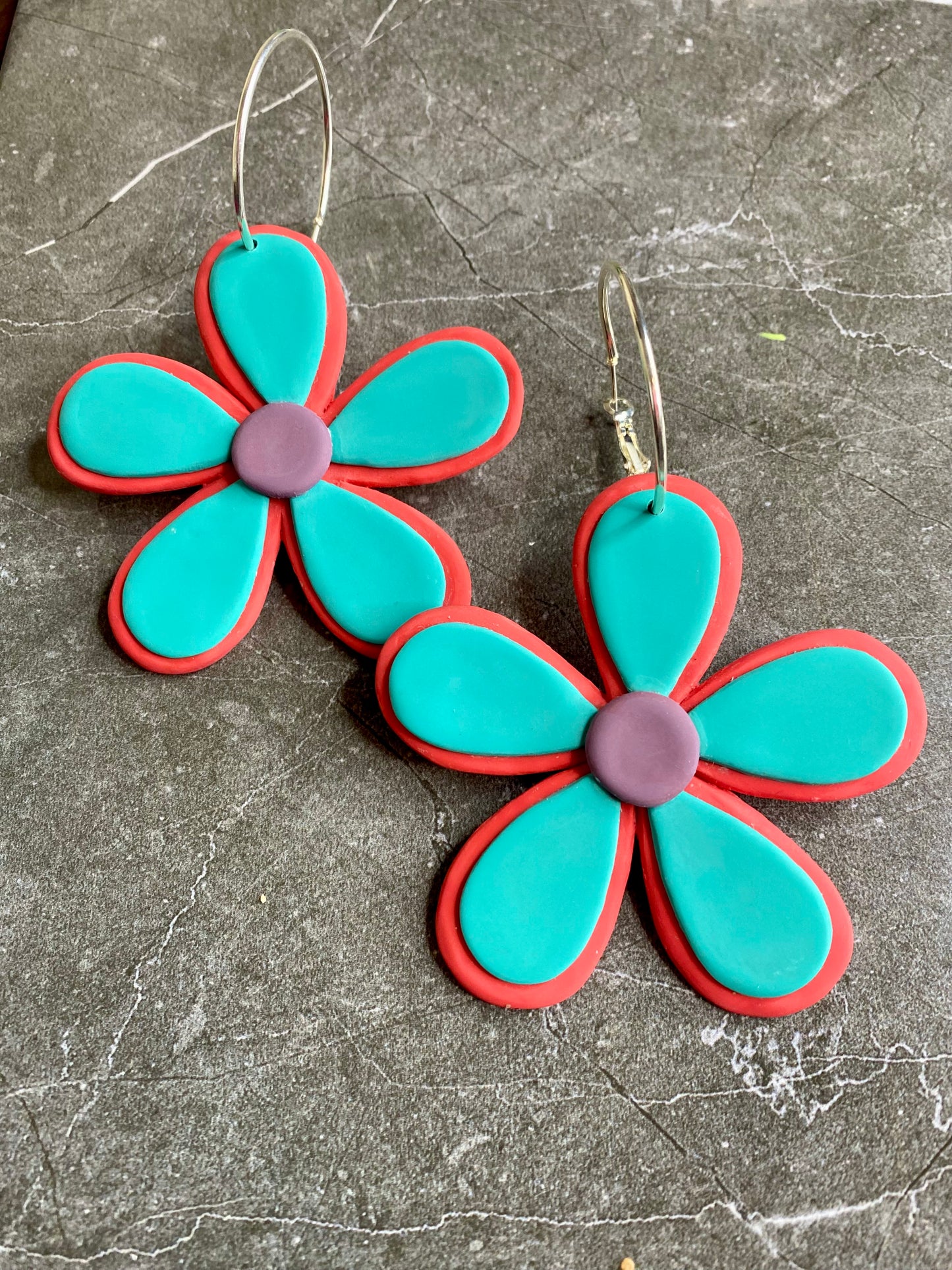 Groovy Flowers Hoop Earrings