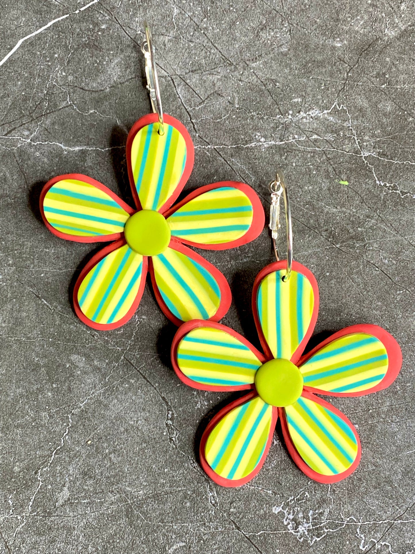 Groovy Flowers Hoop Earrings