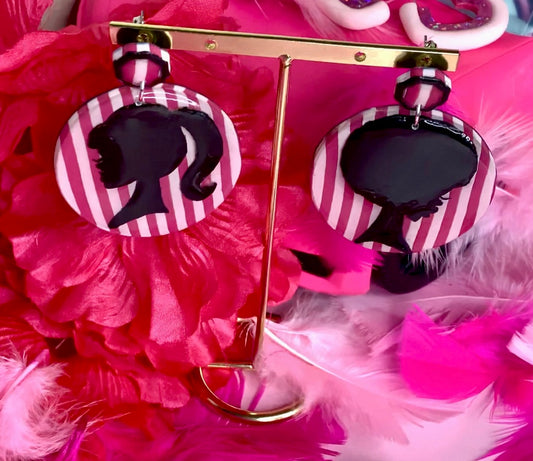 “Think Pink” Doll Silhouette Dangles