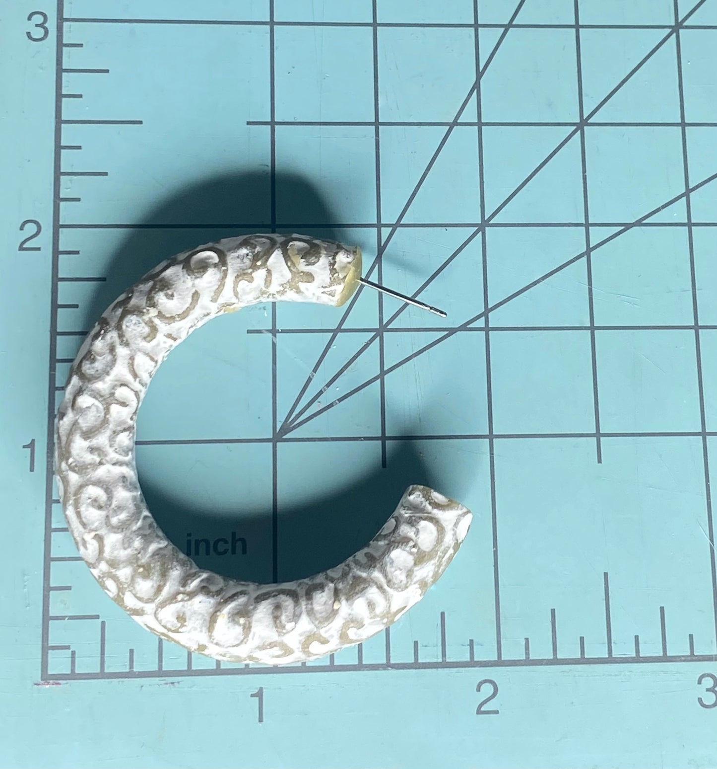 Embossed Faux Ceramic Hoop Earrings