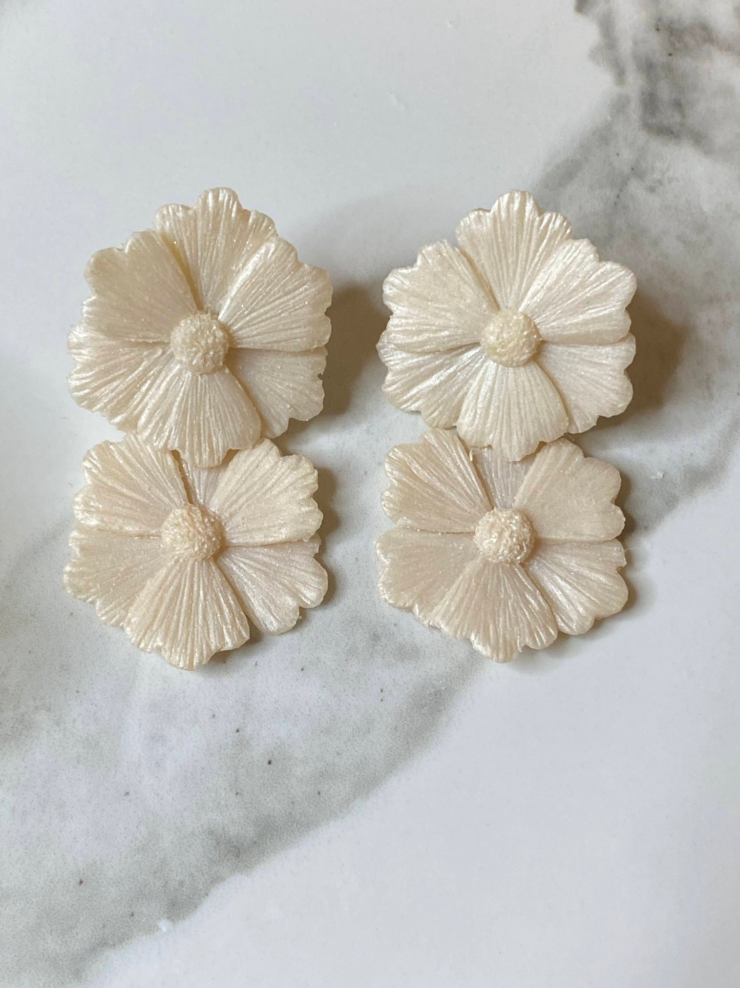Ivory Flower Dangles
