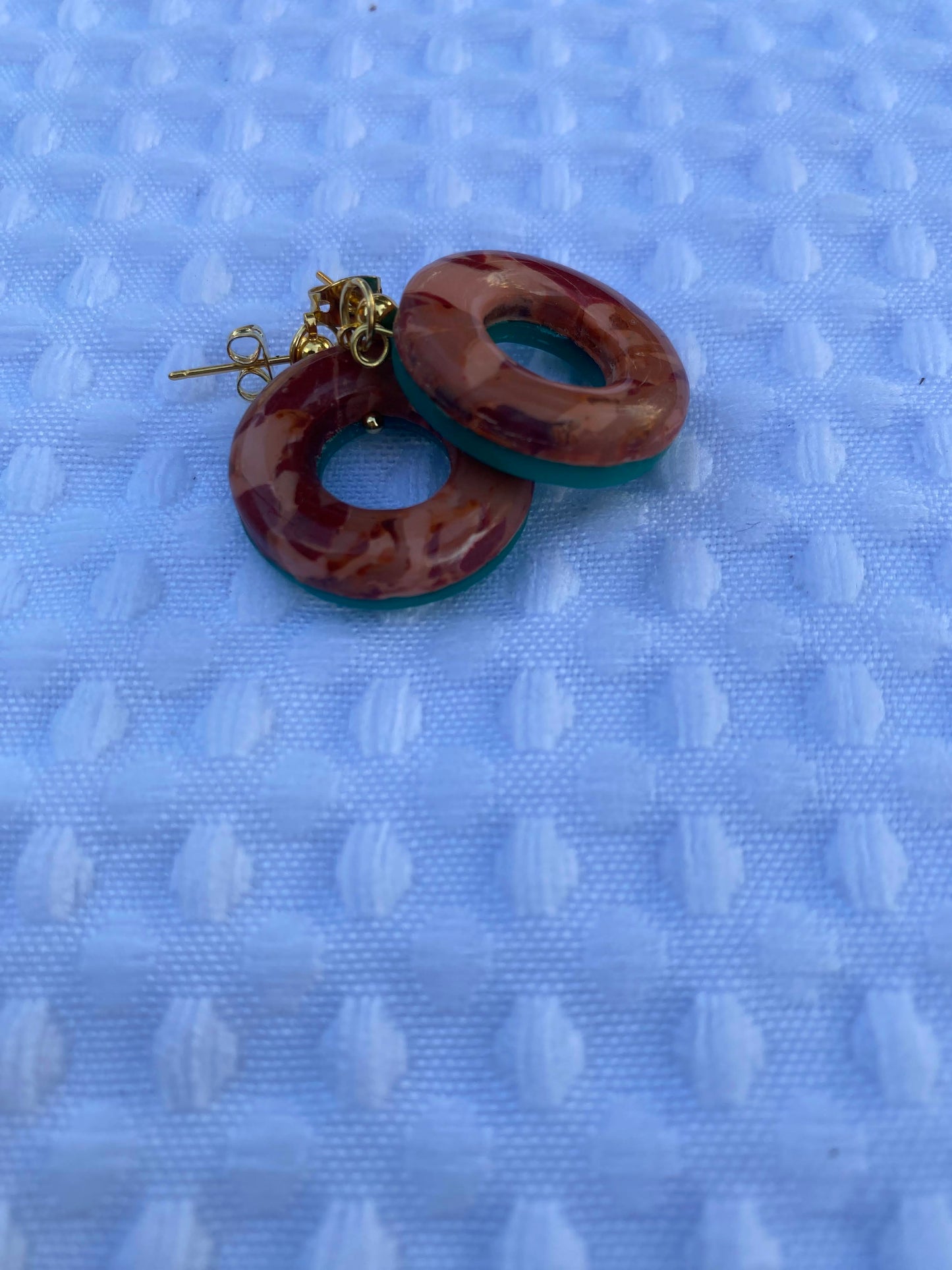 Brown/Green Circle Dangles