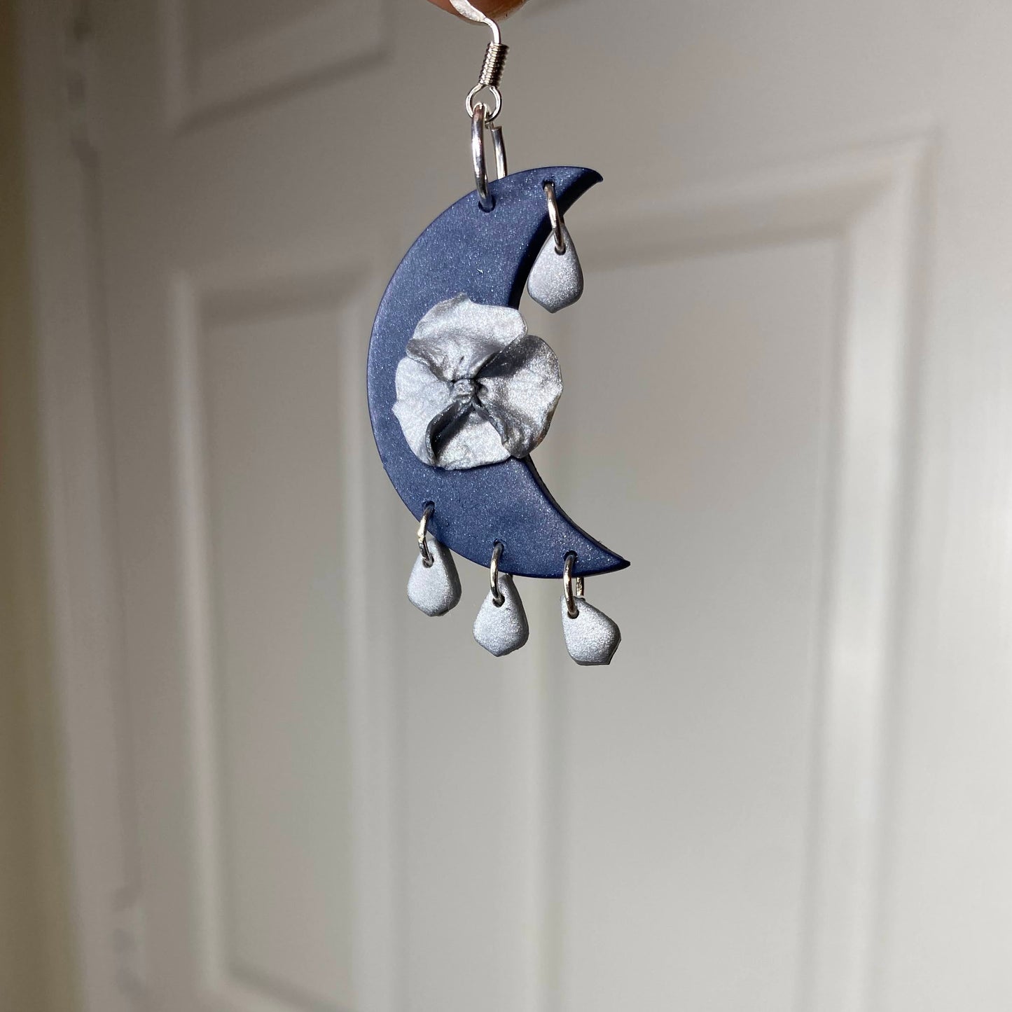 Sapphire Moon Flower Dangles