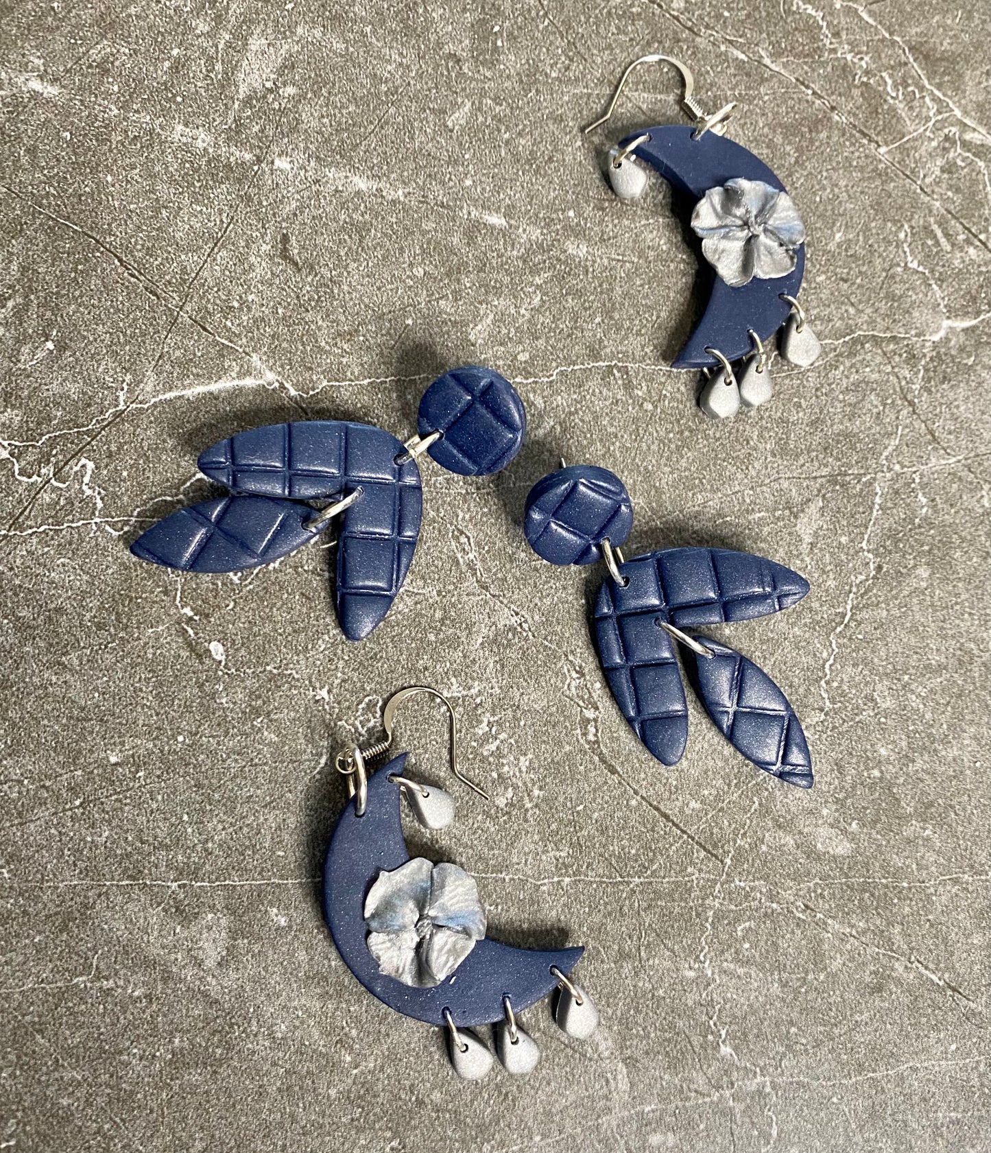 Sapphire Moon Flower Dangles