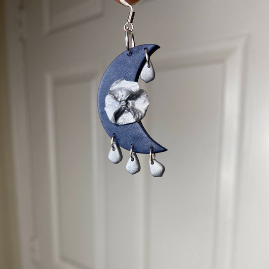 Sapphire Moon Flower Dangles
